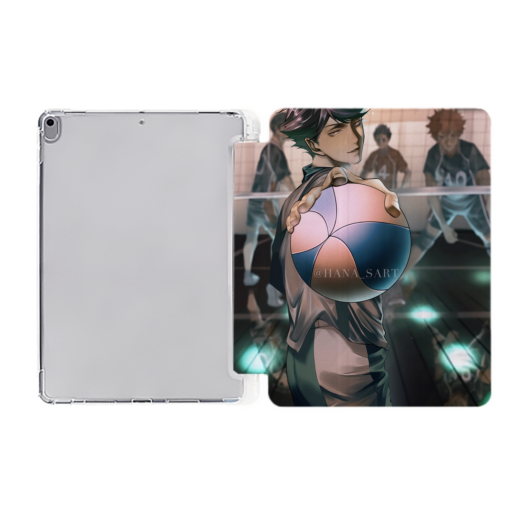 （画像用） ハイキュー!! Haikyu!! IPad ケース ペン収納付き 三つ折りスタンド PUレザー×シリコン 対応機種9.5/10.5/10.9インチ